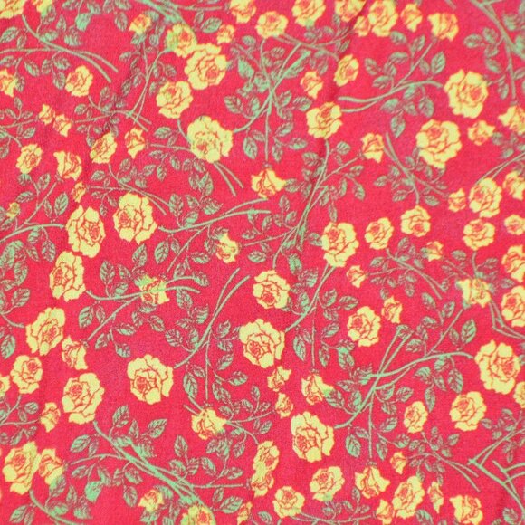 LULAROE AZURE Red Yellow Rose Floral Knee Length M - Picture 2 of 7